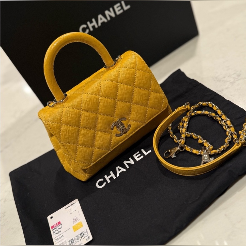Chanel yellow Quilted Crossbody Bag